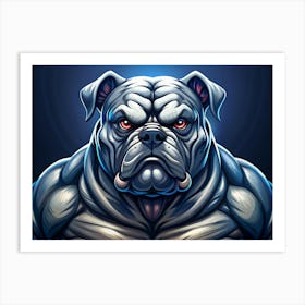 Powerful White Bulldog With Red Eyes Art Print