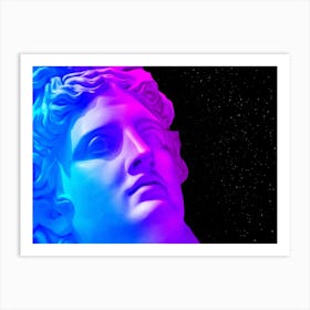 Apollo Belvedere - Ancient neon gods (synthwave/vaporwave/retrowave/cyberpunk) — aesthetic poster Art Print