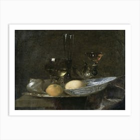 Still Life With Lemons And Glasses 1 Art Print