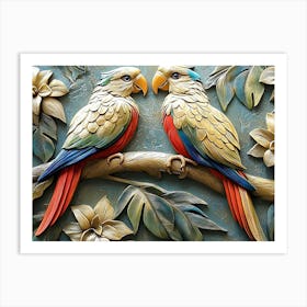 Beautiful Parrot 3d 9 Art Print