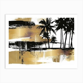 Gold Palm Trees 2 Art Print