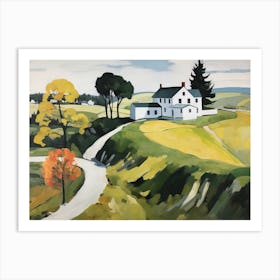 Landscape With The White Farmers House - expressionism 1 Art Print