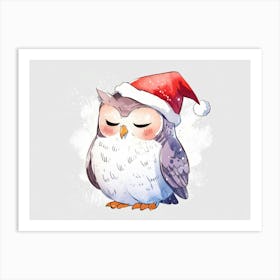 Christmas Owl 9 Art Print