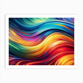 Abstract Colorful Wavy Lines Art Print