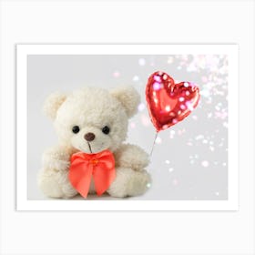 Teddy Bear With Balloon Art Print