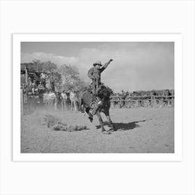 Quemado,New Mexico, Bronc Busting At The Rodeo By Russell Lee 1 Art Print