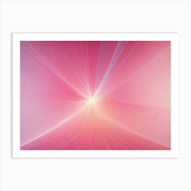 Abstract Image With Streaks Of Pink And White Light Converging Towards A Bright Point, Creating A Sense Of Speed And Energy Art Print