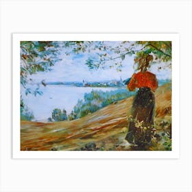 Woman Looking At The Lake Art Print