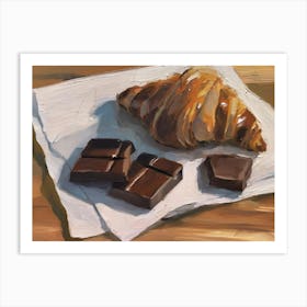 Chocolate And Croissant Art Print