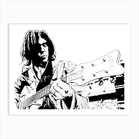 Neil Young Blues Music Legend Art Print