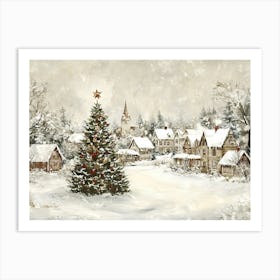 Winter Christmas Tree Art Print