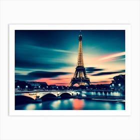 Eiffel Tower At Dusk 1 Art Print