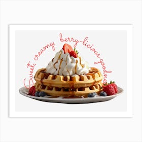 Cream Berry Waffle Art Print