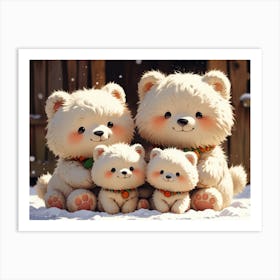 Family Of Teddy Bears Art Print