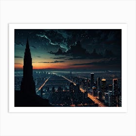 Cityscape At Night 2 Art Print