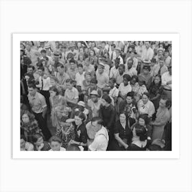 Crowd, Listening To The Cajun Band At National Rice Festival, Crowley, Louisiana By Russell Lee Art Print