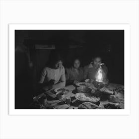 Part Of Pomp Hall S Family Eating Supper By Lamplight, Creek County, Oklahoma, See General Caption Number 23 By Art Print