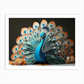 3d Carton Peacock 4 Art Print