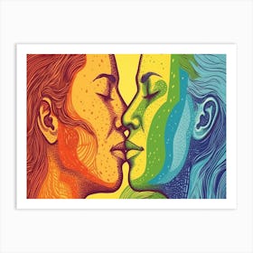 Rainbow Kiss 1 Art Print