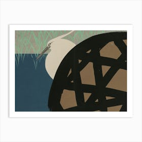 Japanese Ukiyo-E Heron Art Print