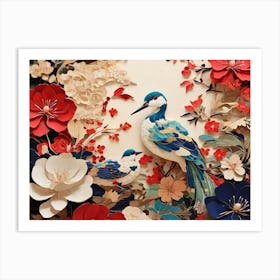 Birds And Flowers 1 Art Print