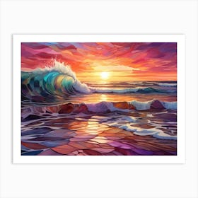 Sunset At The Beach 67 Art Print