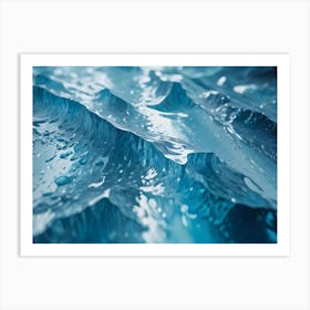 Abstract Image Of A Blue Liquid Surface With A Rippled, Textured Surface Art Print