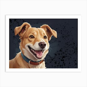 Portrait Of A Dog Smiling Corgi 2 Art Print