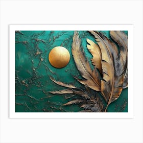 Gold Feathers 3 Art Print