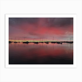 Sunset At The Marina (Nantucket Series) Art Print