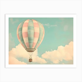 Hot Air Balloon In The Sky Kids and Nursery Art Print