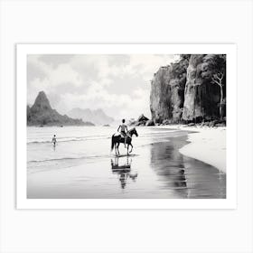 A Horse Oil Painting In El Nido Beaches, Philippines, Landscape 4 Art Print