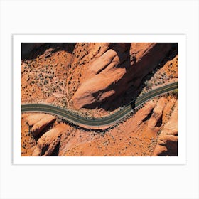 Aerial Desert Highway Art Print