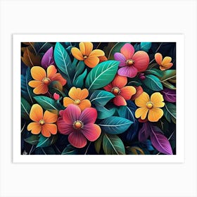 Colorful Flowers 2 Art Print