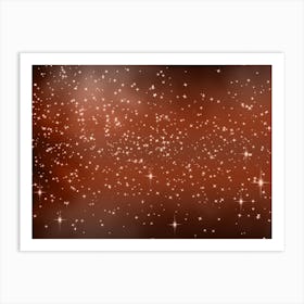 Brown Shades Shining Star Background Art Print