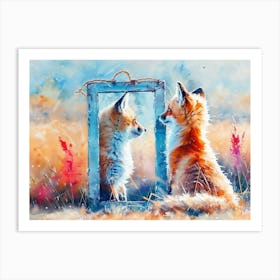 Arctic Fox Fur In Winter Art Print