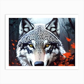 Wolf In The Woods 22 Art Print