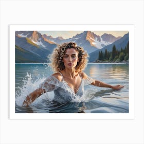 Woman In The Water Art Print