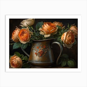 Roses In A Pitcher Art Print