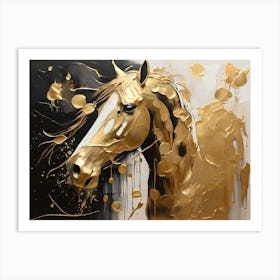 Gold Horse Painting 7 Art Print