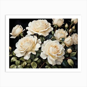 Default A Stunning Watercolor Painting Of Vibrant White Roses 1 (3) (1) Art Print