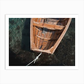 Wooden Lake Canoe Art Print