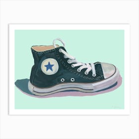 Black High Top Sneakers Art Print