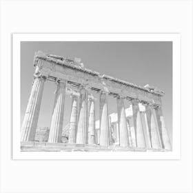 Black And White Acropolis Parthenon Temple Art Print