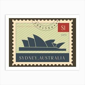 Sydney Opera House Postage Stamp Travel Art Print