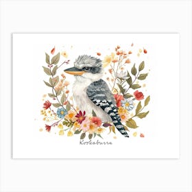 Little Floral Kookaburra 2 Poster Art Print