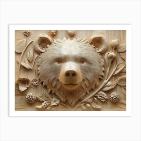 Bear Carving 2 Art Print