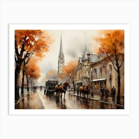 City In Autumn Art Print