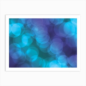 Blue Bokeh Background Art Print