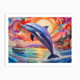 Dolphin Leaping Art Print